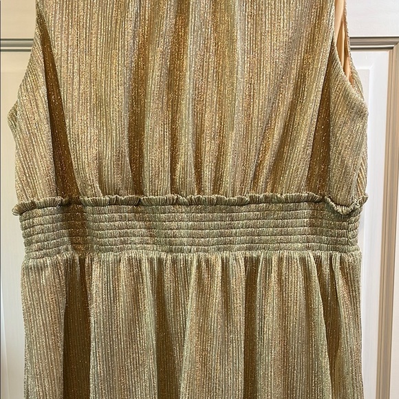 Draper James RSVP Gold Glitter Ruched Ruffle Sleeveless Mini Dress - Size XXL - Picture 13 of 15
